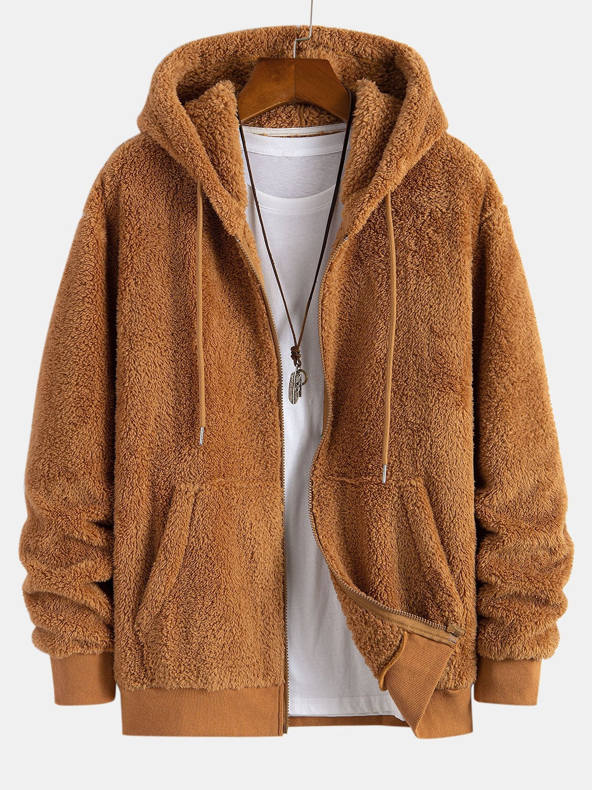 Basic Teddy-Kapuzenjacke mit Reißverschluss