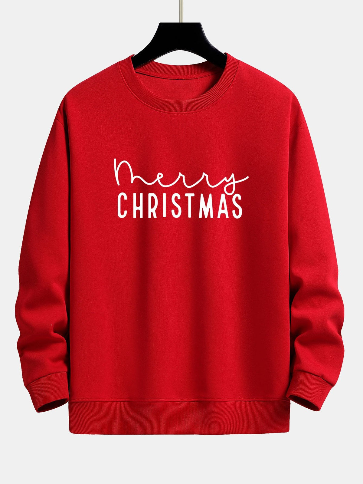 Merry Christmas Print Relax Fit Sweatshirt