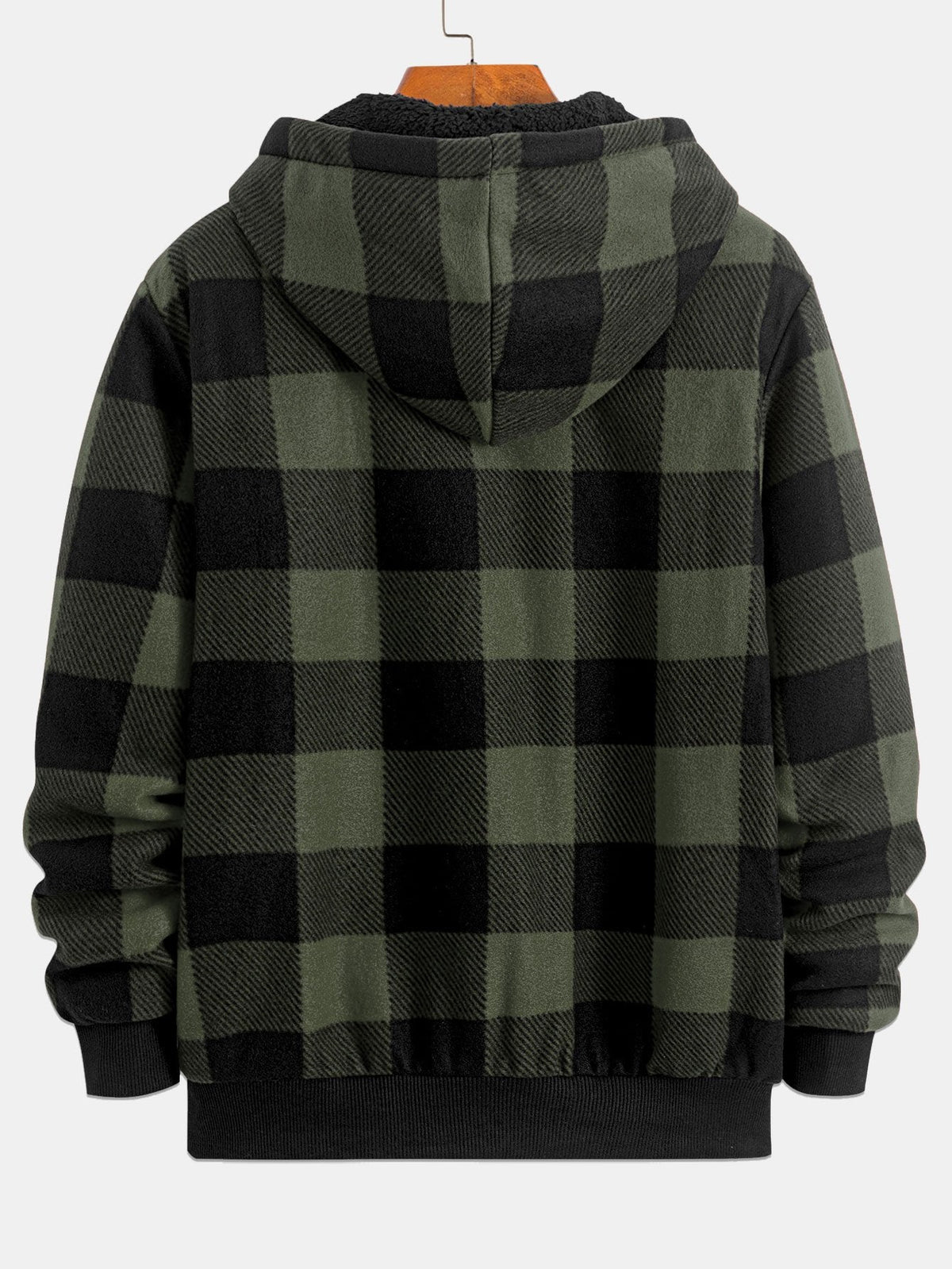 Teddy Fleece Lined Flannel Plaid Hoodie