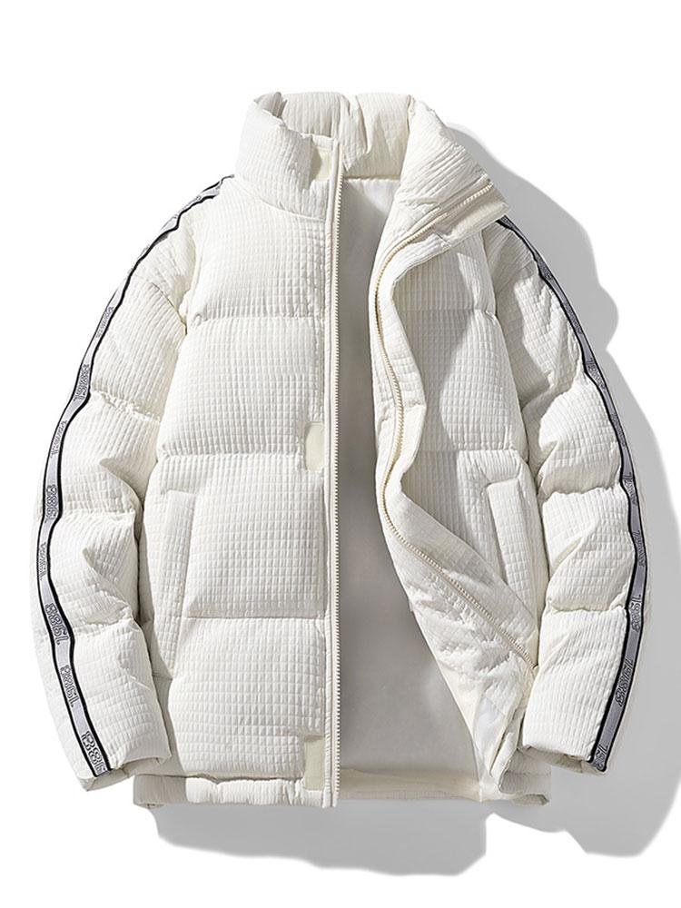 Waffle Zip Up Puffer Coat