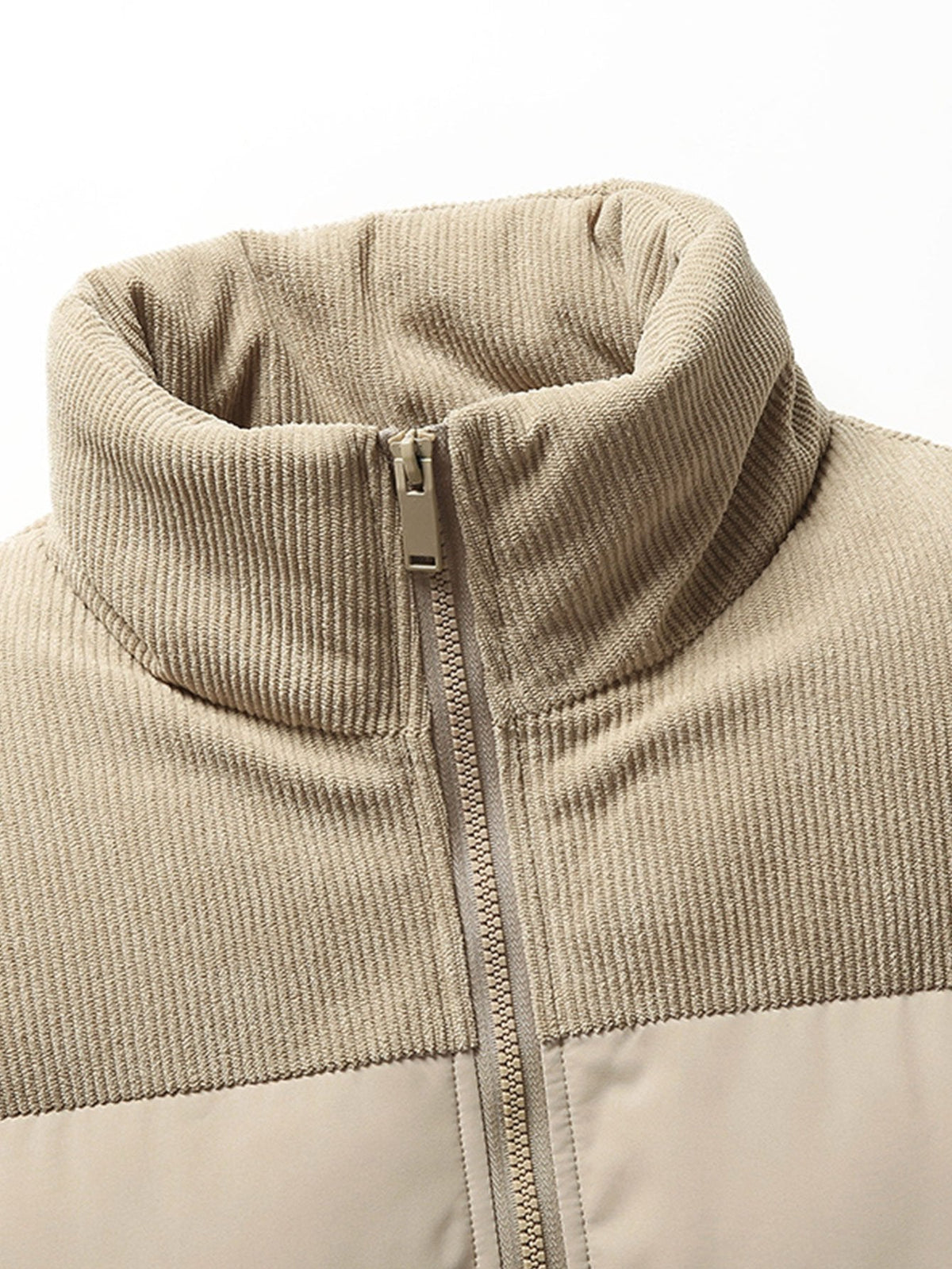 Corduroy Patchwork Puffer Jacket