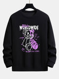 Graffiti Slogan Bear Print Relax Fit Sweatshirt