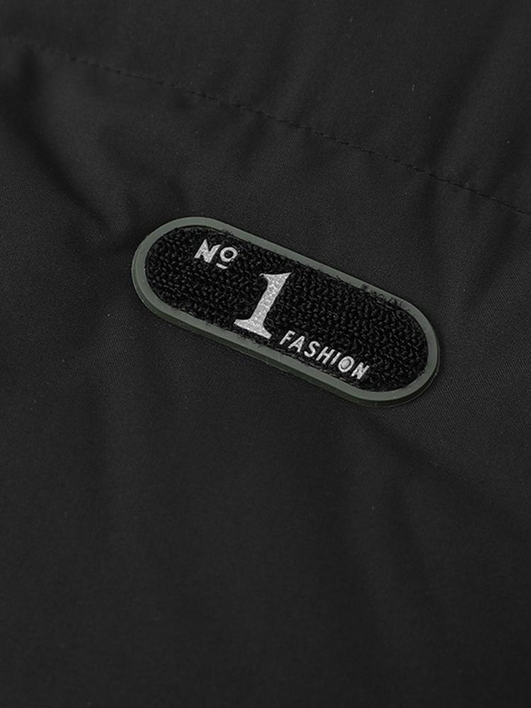 Contrast Zip Up Hooded Puffer Coat