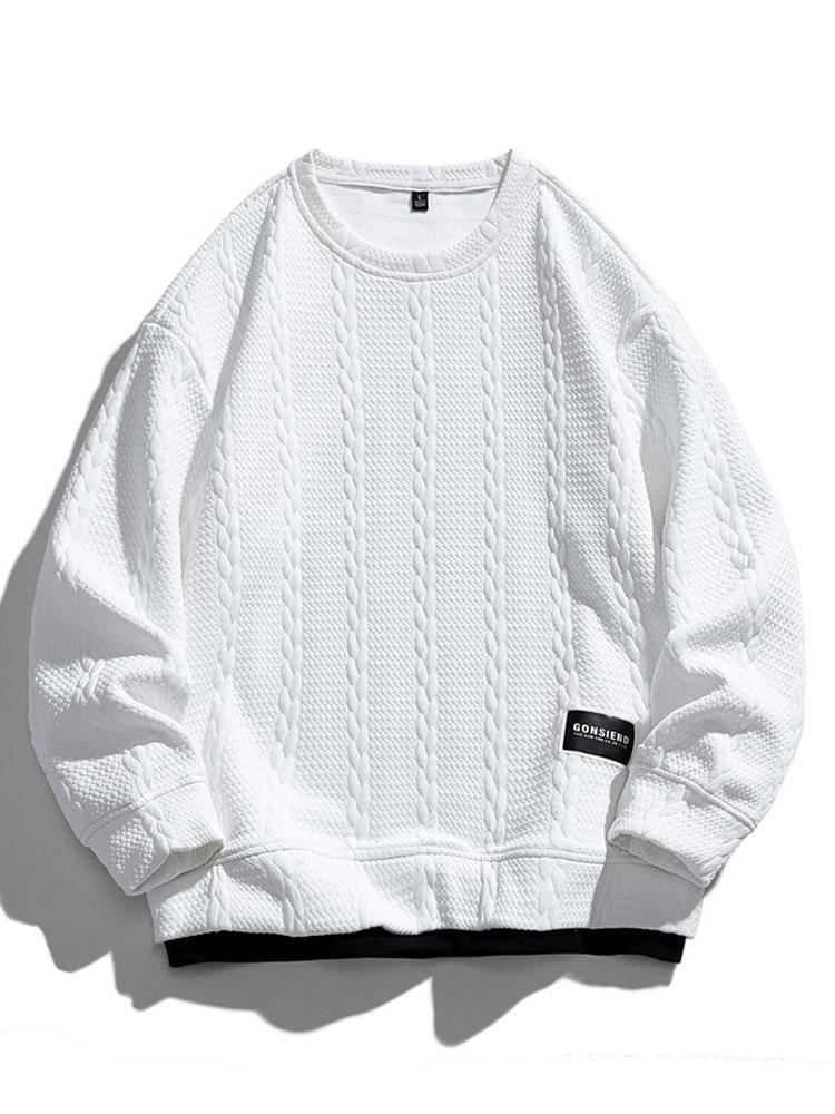 Relax Fit Wheat Jacquard Sweatshirt