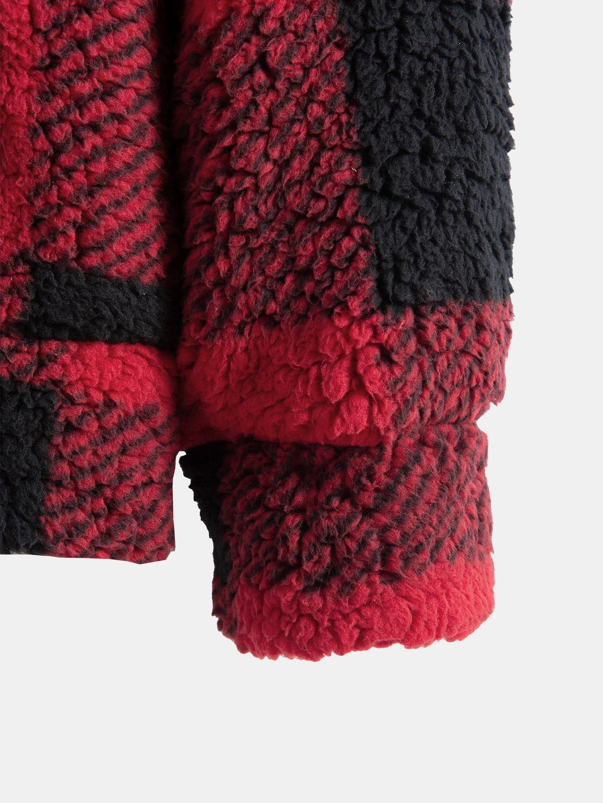 Teddy-Kapuzenpullover mit Karomuster