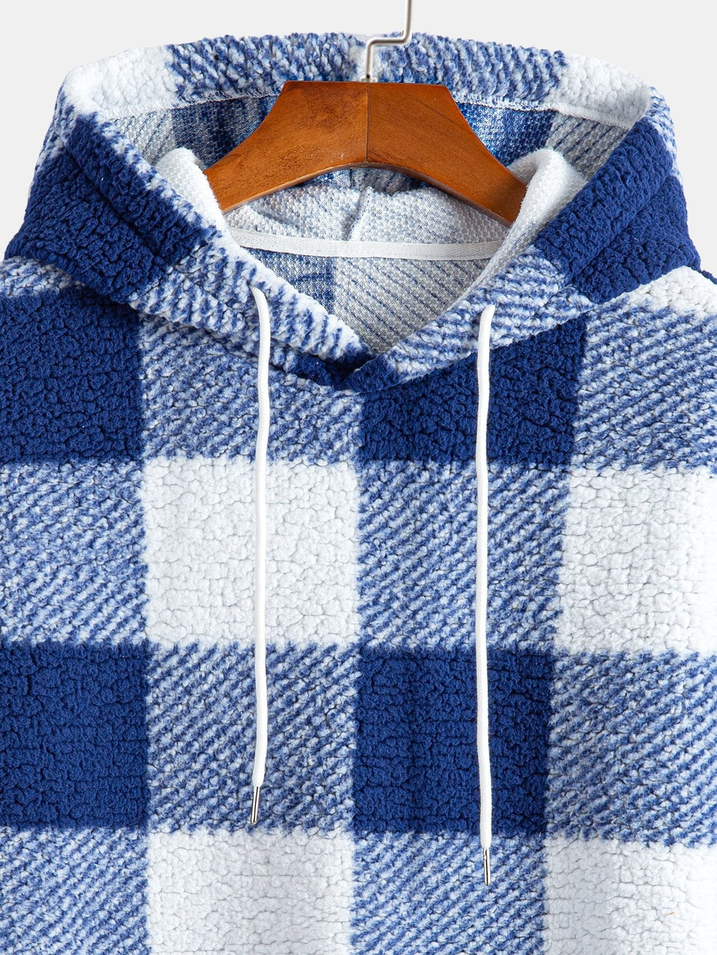 Teddy-Kapuzenpullover mit Karomuster