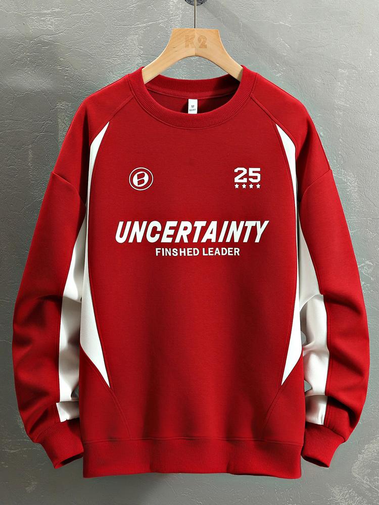 Oversize Slogan Color Block Sweatshirt