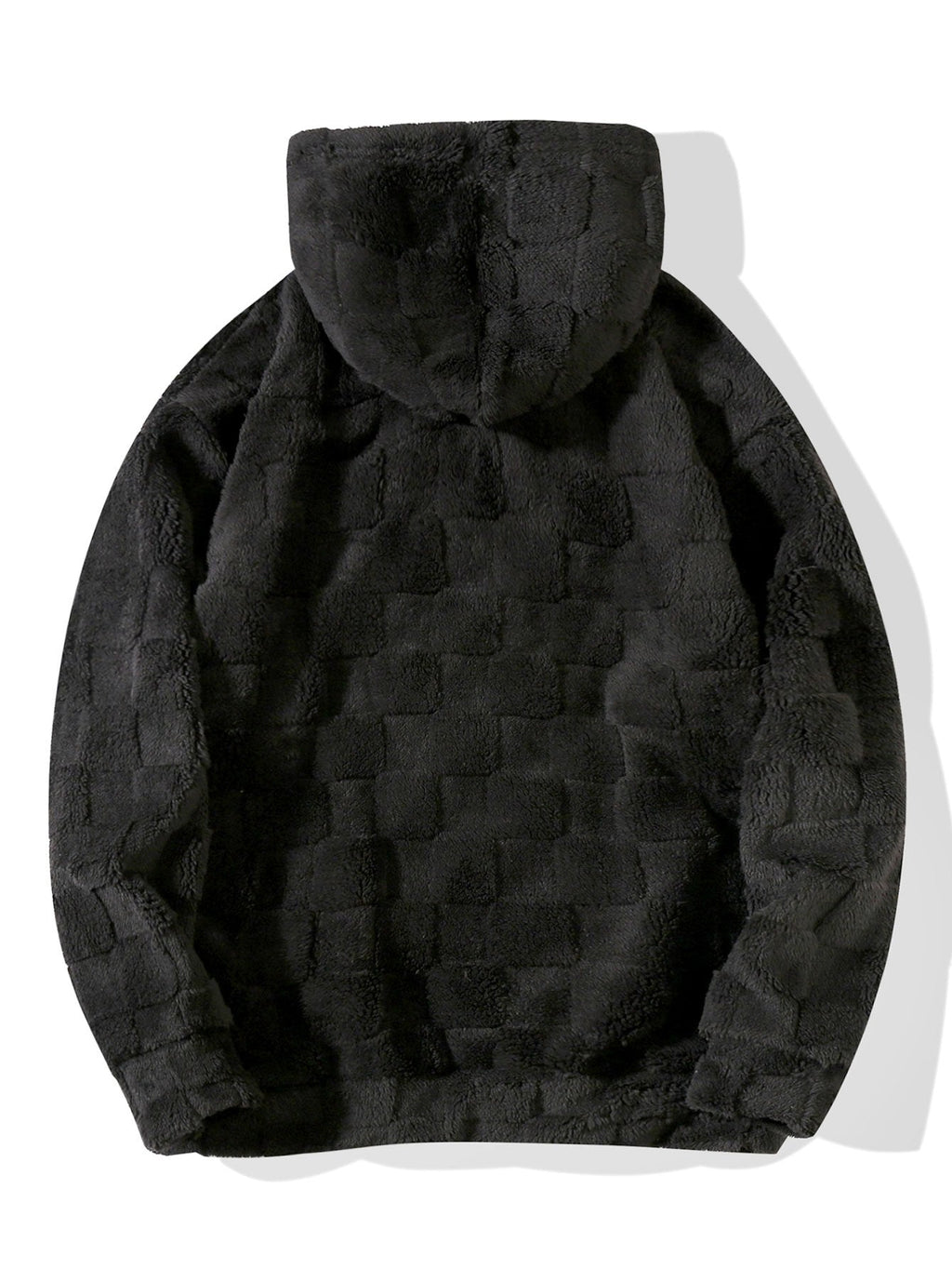 Relax Fit Checkerboard Teddy Hoodie
