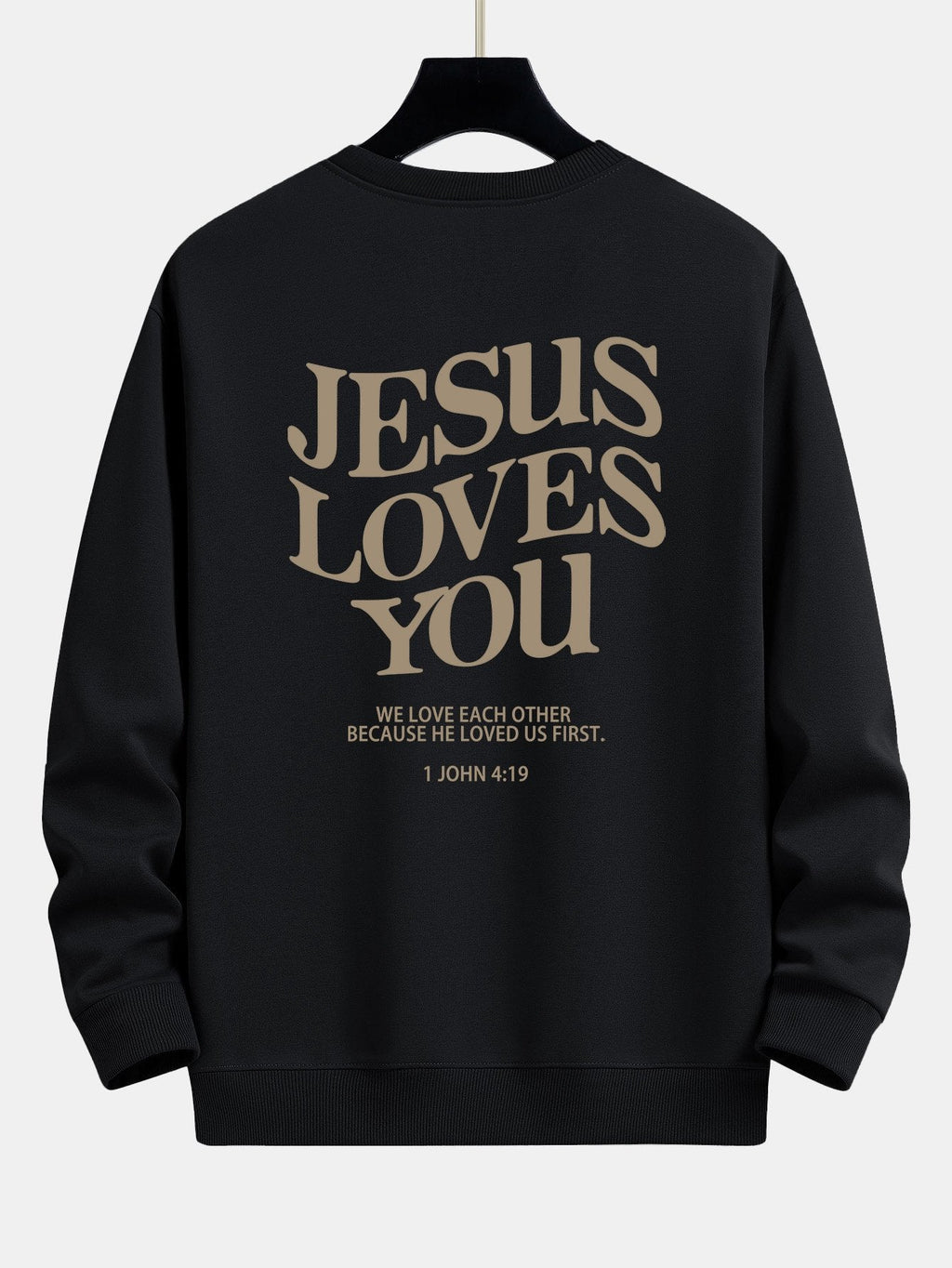 Jesus Loves You Back Print Relax Fit Sweatshirt
