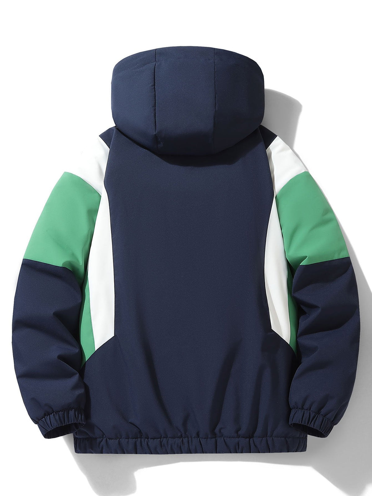 Teddy Fleece Lined Color Block Hooded Windbreaker