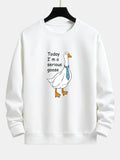 Goose With Tie Print Relax Fit Sweatshirt