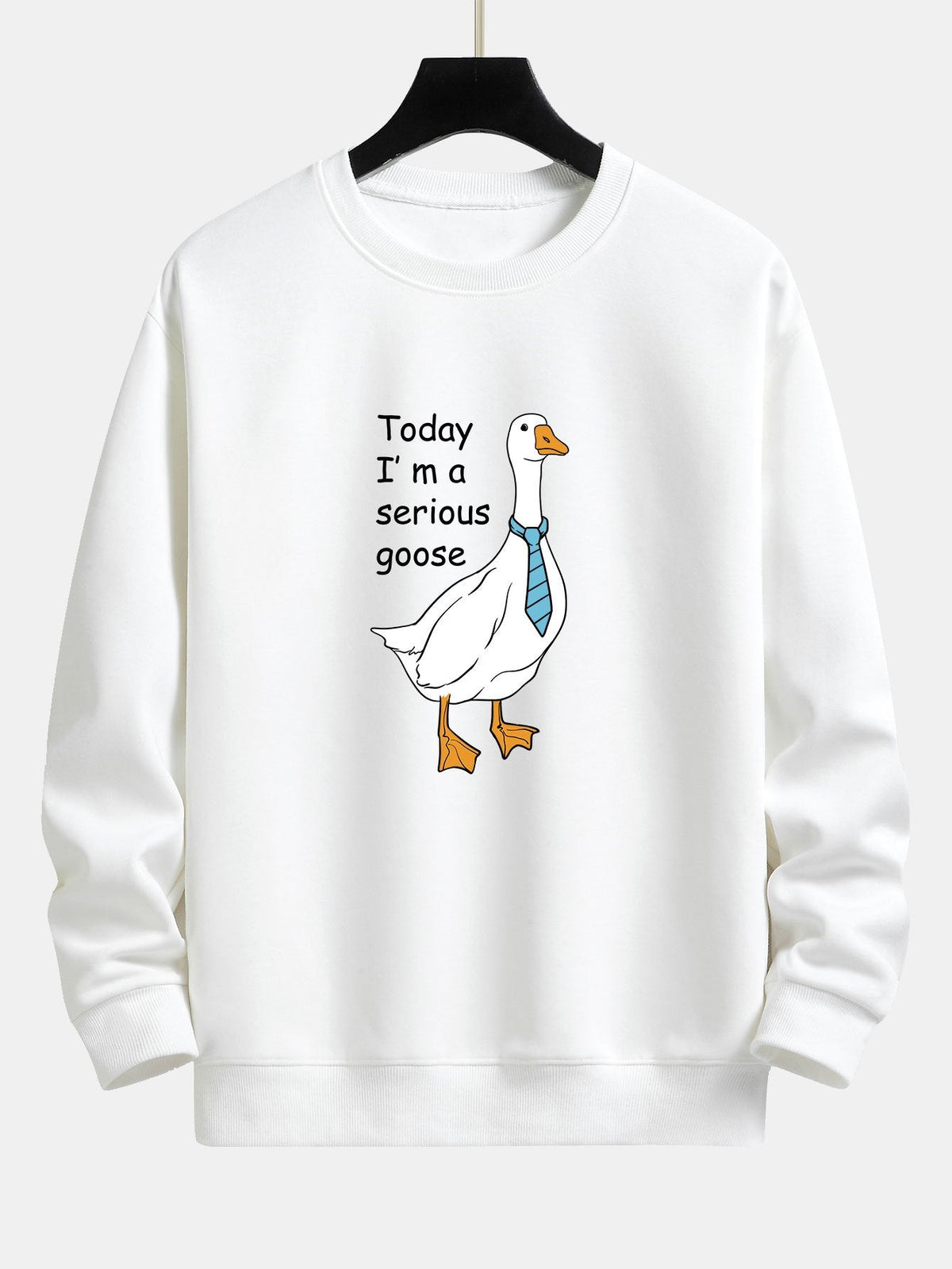 Goose With Tie Print Relax Fit Sweatshirt