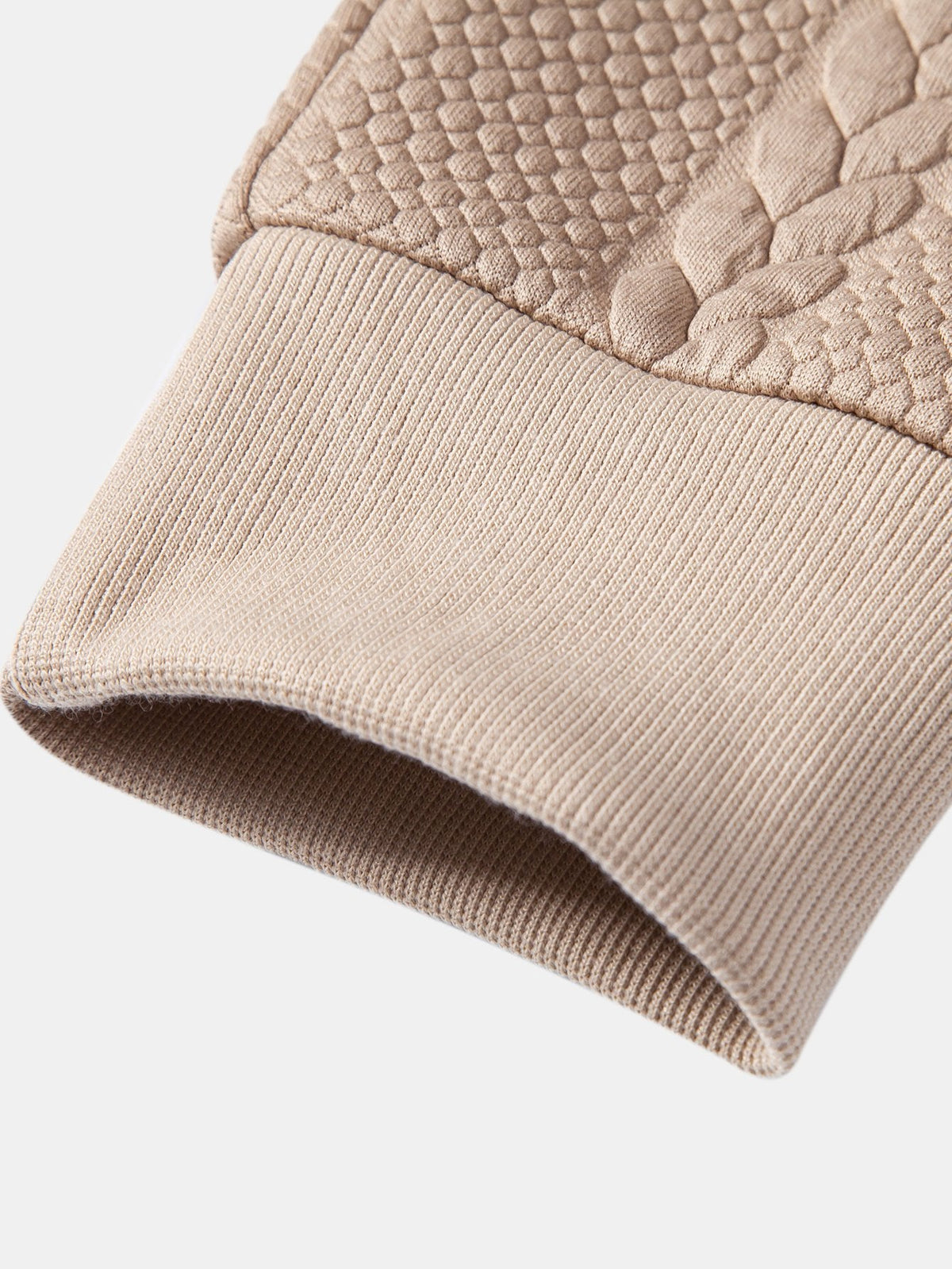 Relax Fit Wheat Jacquard Hoodie