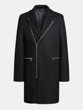 Long Line Wool Blended Overcoat