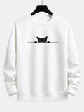 Peeping Dog Print Relax Fit Sweatshirt