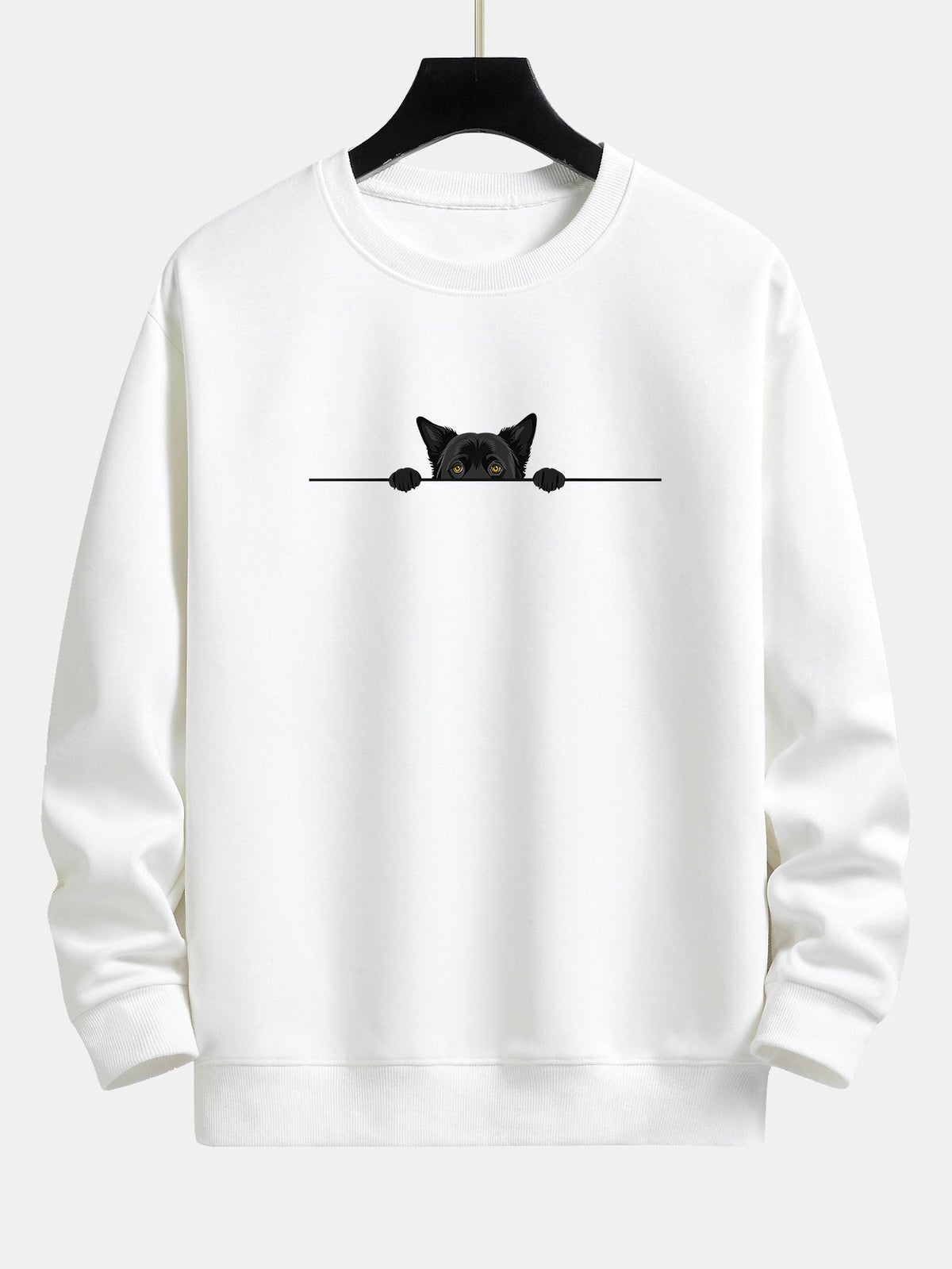 Peeping Dog Print Relax Fit Sweatshirt