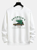 Car Christmas Tree Print Relax Fit Sweatshirt
