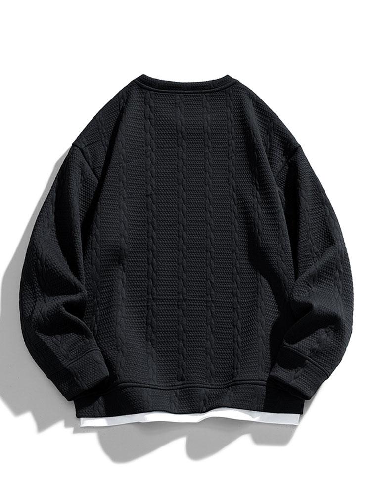 Relax Fit Wheat Jacquard Sweatshirt