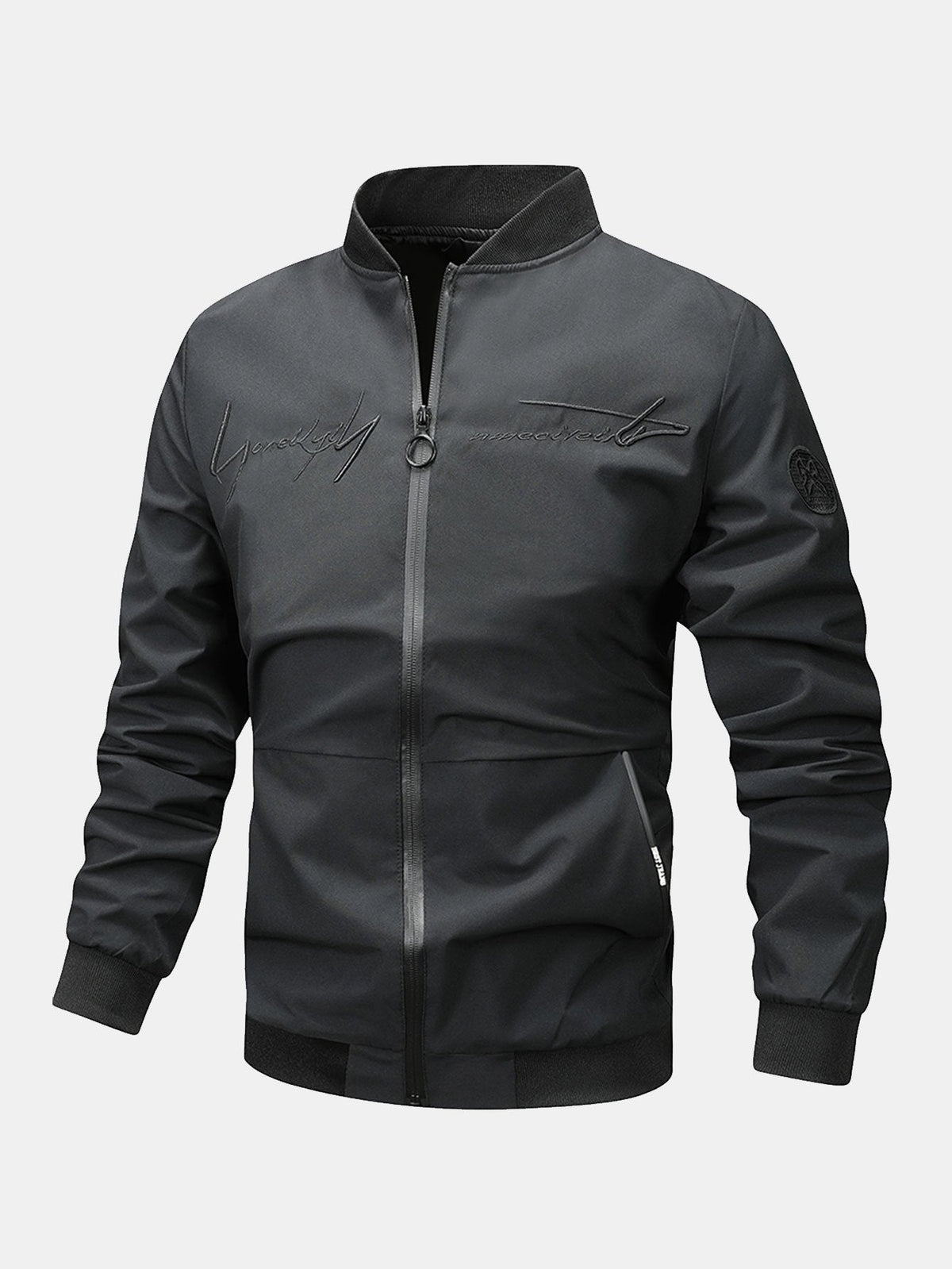Slogan Zip Bomber Jacket