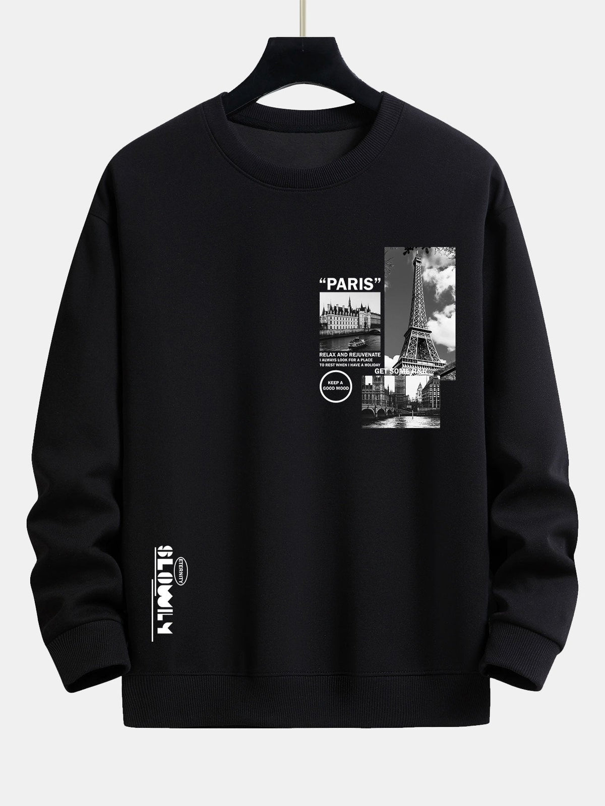 Paris Scenery Slogan Print Relax Fit Sweatshirt