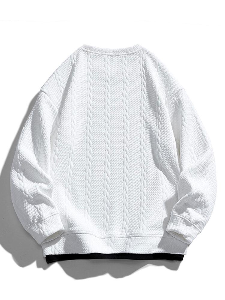 Relax Fit Wheat Jacquard Sweatshirt