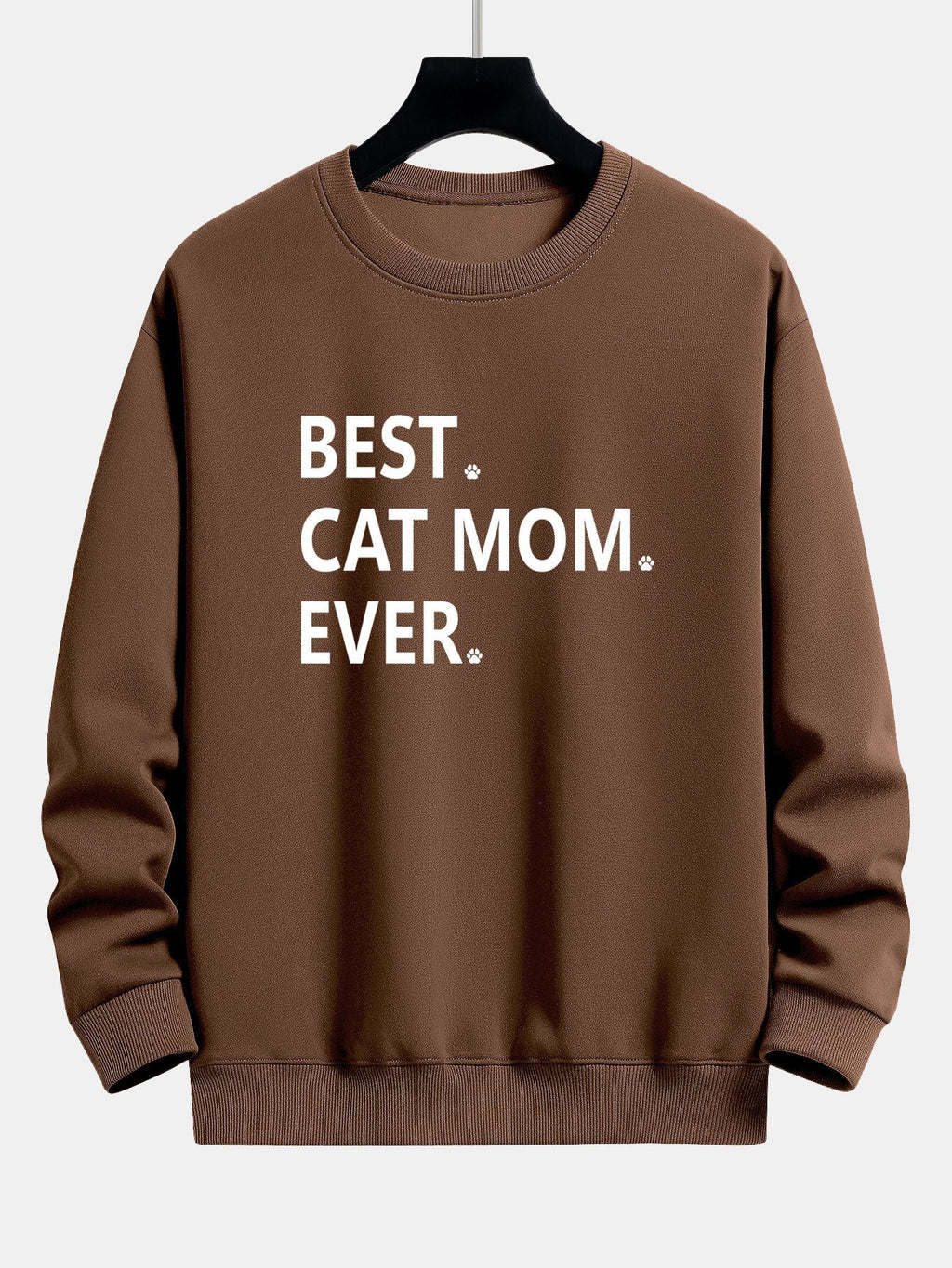 Best Cat Mom Ever Print Relax Fit Sweatshirt