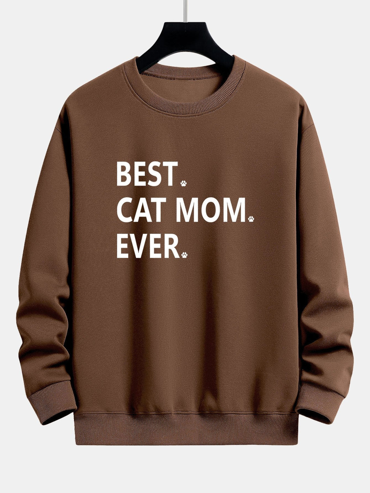 Best Cat Mom Ever Print Relax Fit Sweatshirt