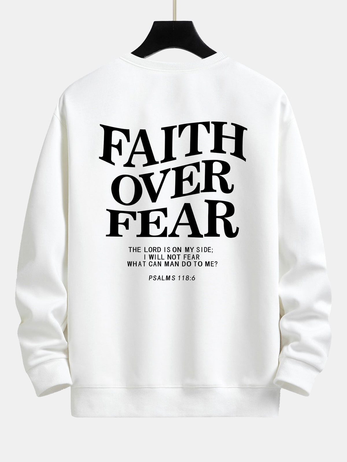 Faith Over Fear Print Relax Fit Sweatshirt