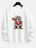 Christmas Lights Santa Claus Print Relax Fit Sweatshirt