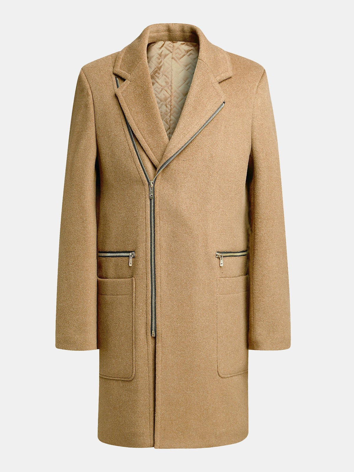 Long Line Wool Blended Overcoat