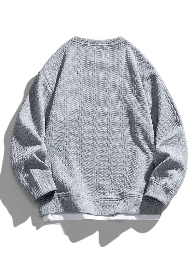 Relax Fit Wheat Jacquard Sweatshirt