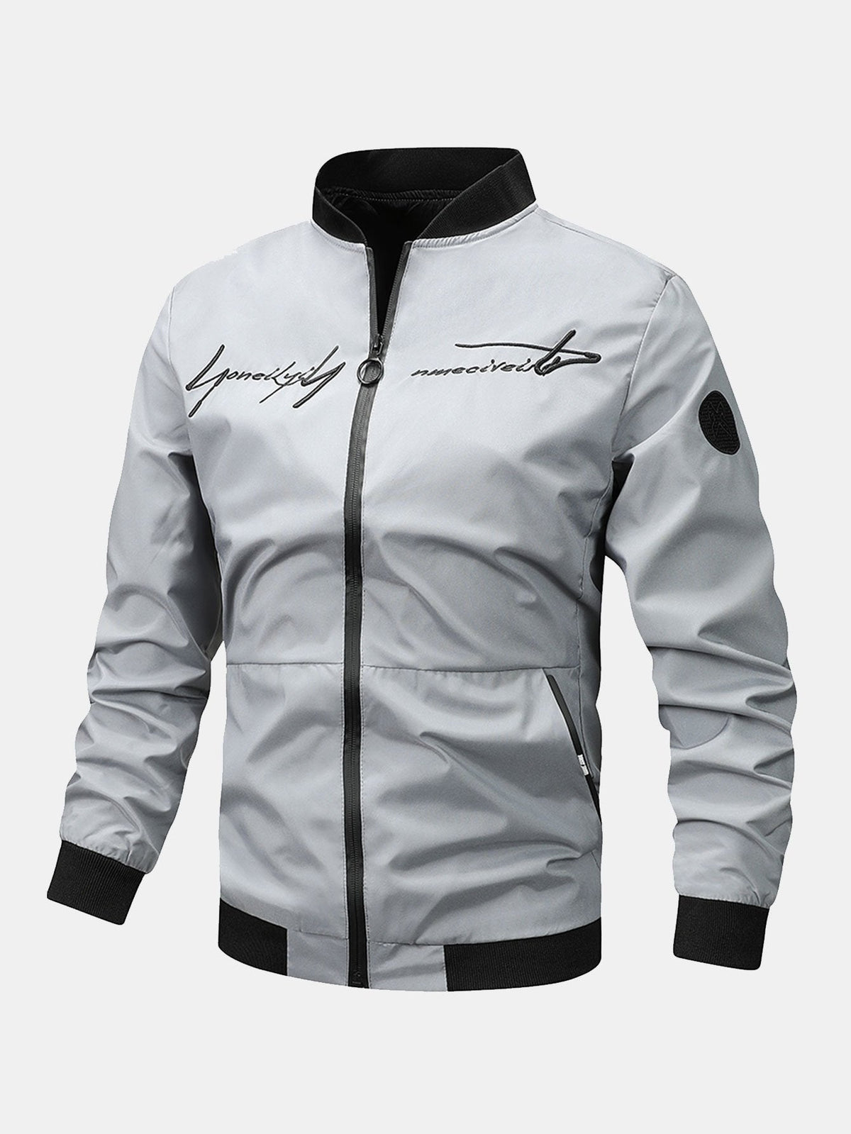Slogan Zip Bomber Jacket