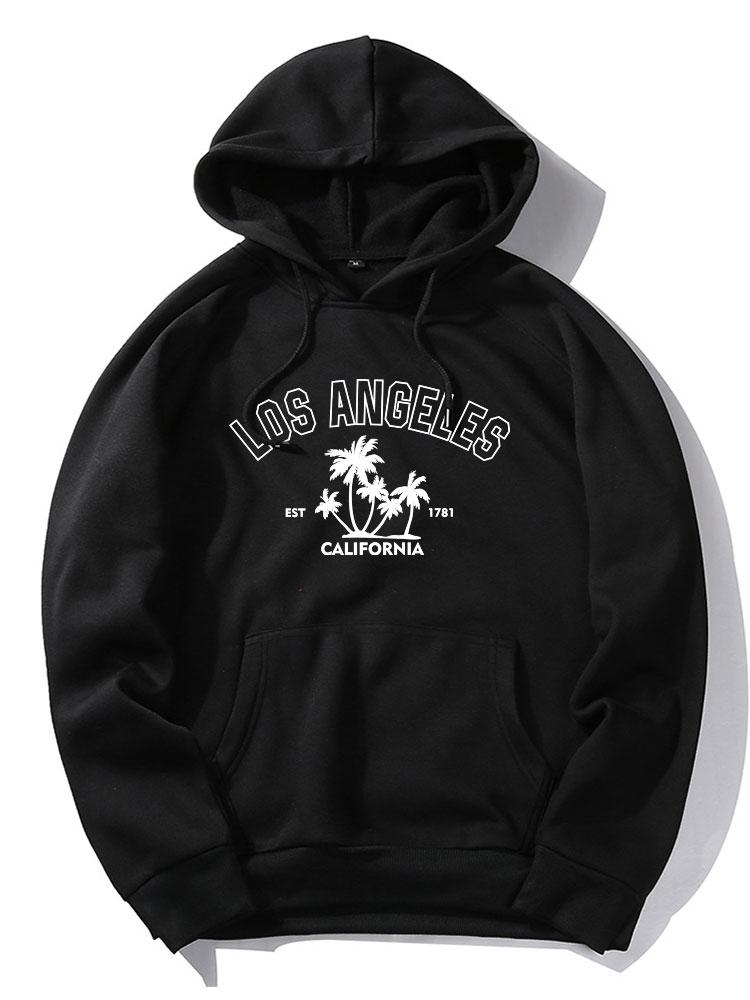Los Angeles Palmen-Print-Kapuzenpullover