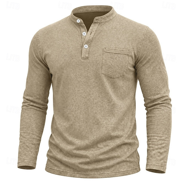 Owen | Klassisches Henley-Langarmshirt