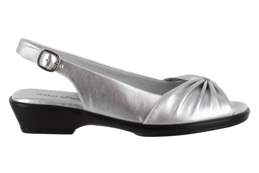 Easy Street Women's Fantasia Silver Slingback Sandals