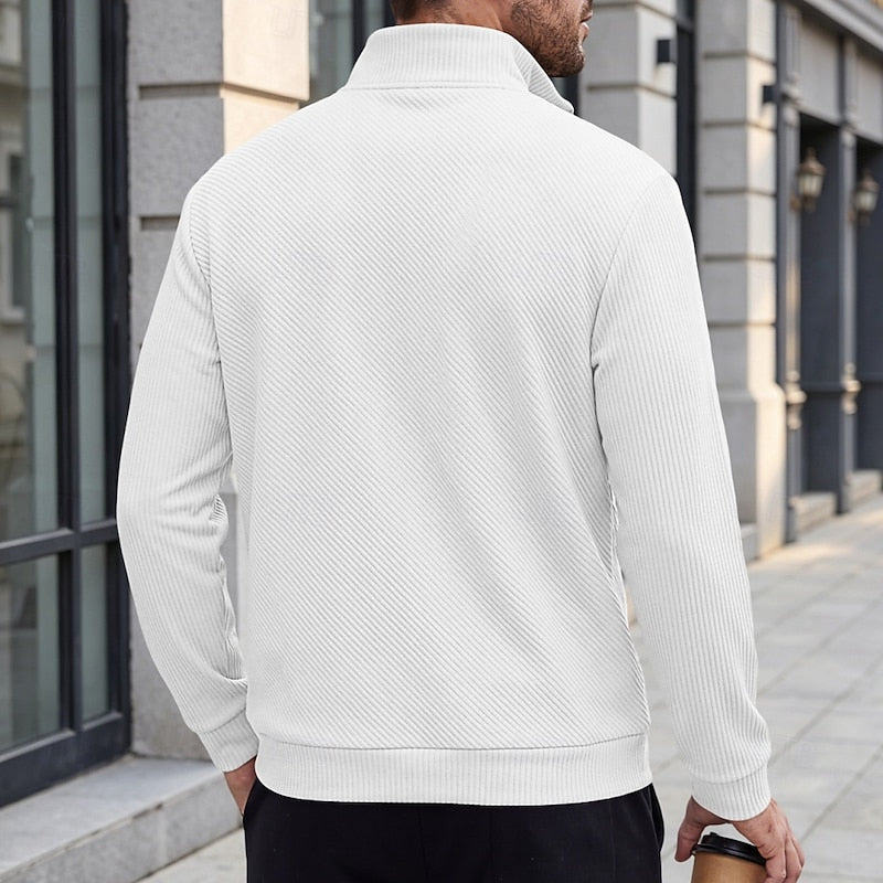 Grady | Strukturierter Quarter-Zip-Pullover