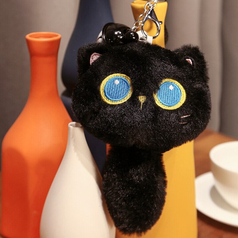 Enchanting Blue-Eyed Black Cat Plushie - Arrayah