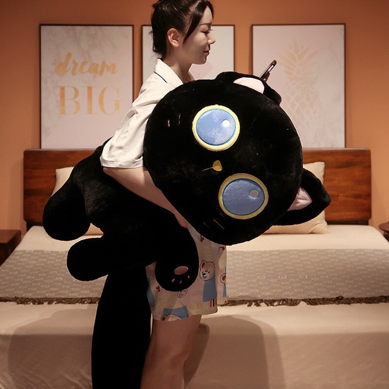 Enchanting Blue-Eyed Black Cat Plushie - Arrayah