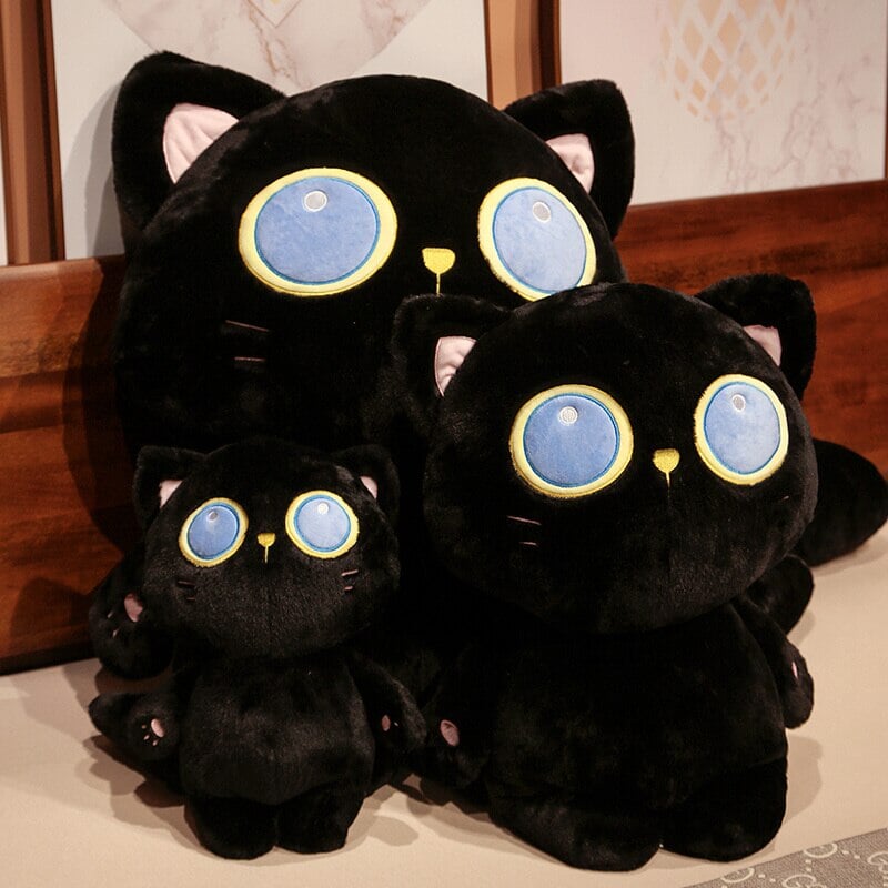 Enchanting Blue-Eyed Black Cat Plushie - Arrayah