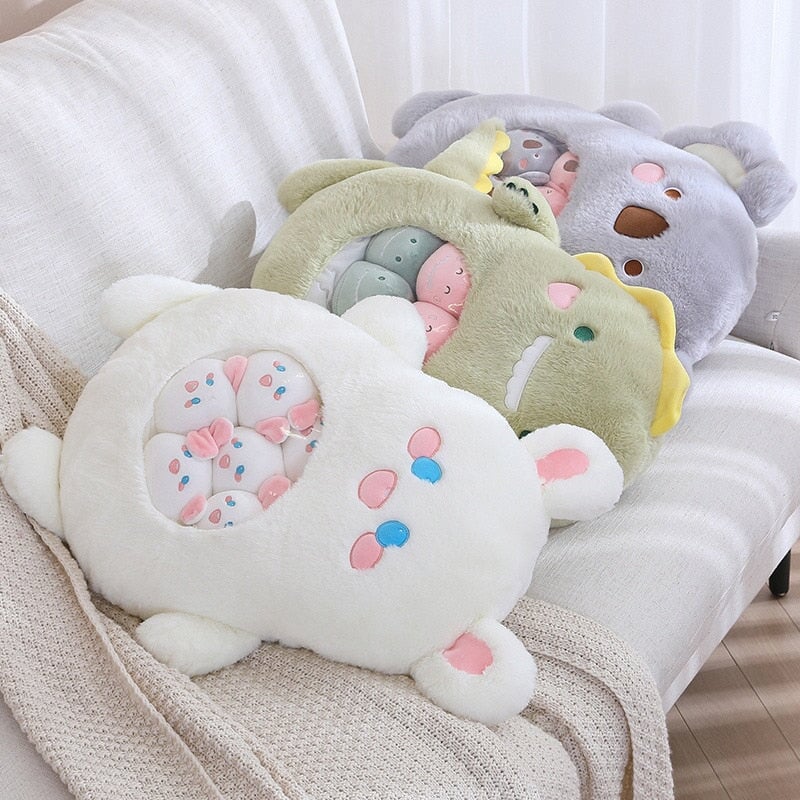 Adorable Plushie Collection: Koala, Dino, Bunny & Panda Friends in a Fun Bag!