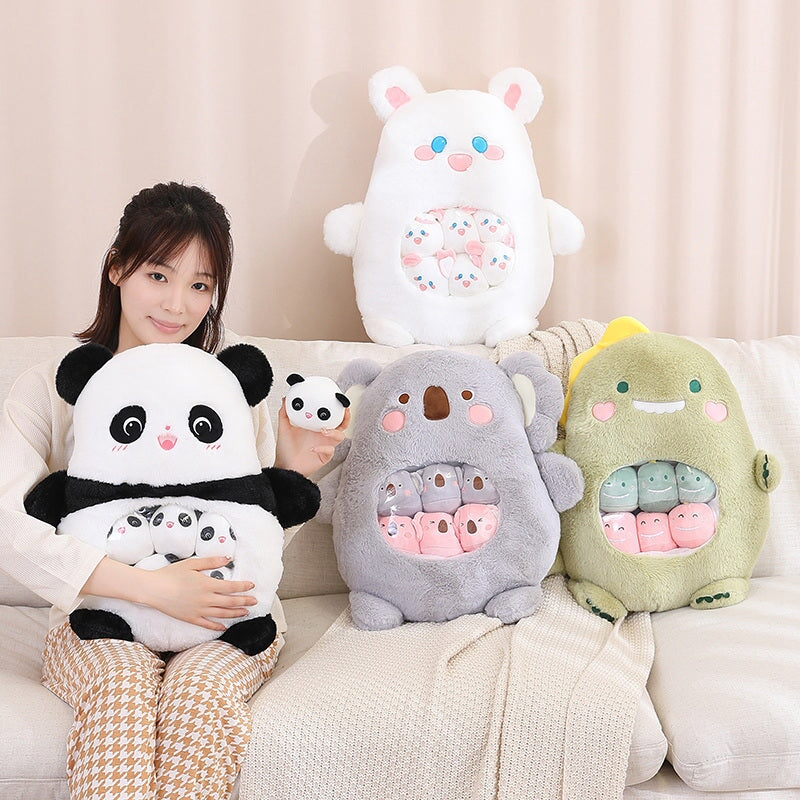 Adorable Plushie Collection: Koala, Dino, Bunny & Panda Friends in a Fun Bag!