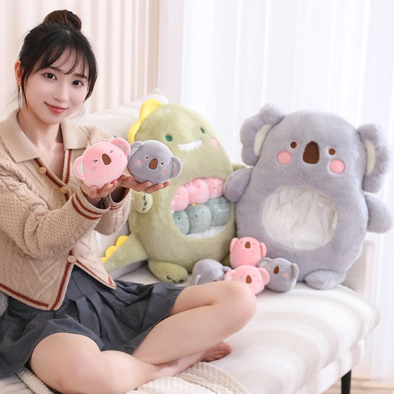 Adorable Plushie Collection: Koala, Dino, Bunny & Panda Friends in a Fun Bag!