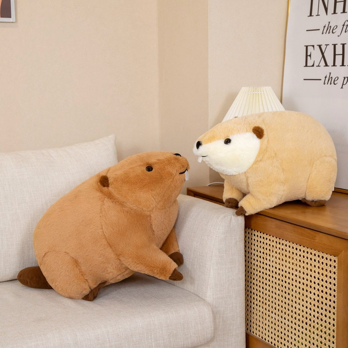 Cuddly Billy & Willy the Adorable Fluffy Brown Beaver Plush Toy