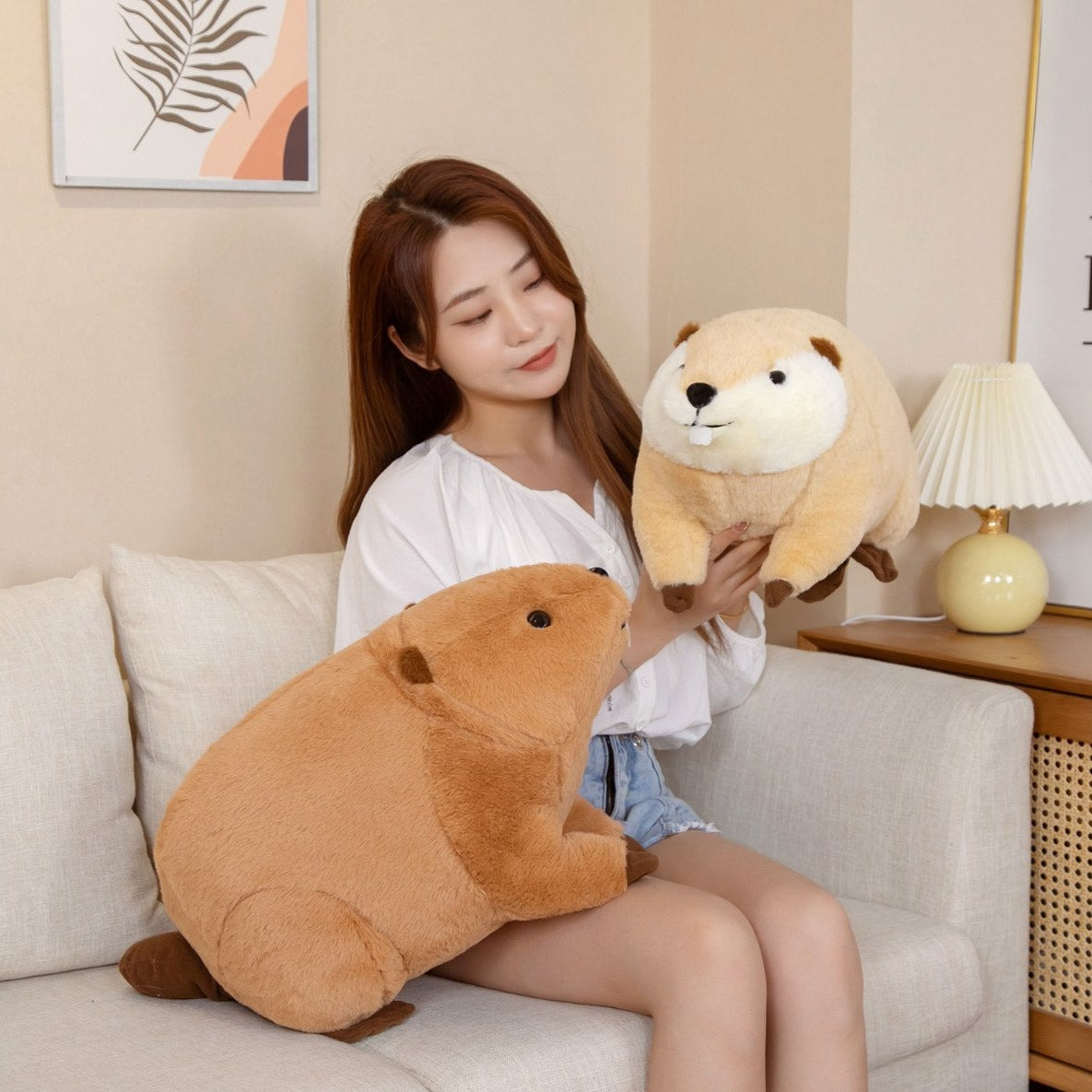 Cuddly Billy & Willy the Adorable Fluffy Brown Beaver Plush Toy