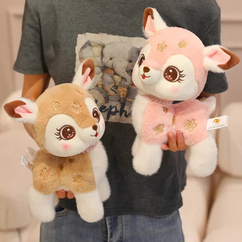 Blossom & Maple Kawaii Pink Brown Deer Plushies