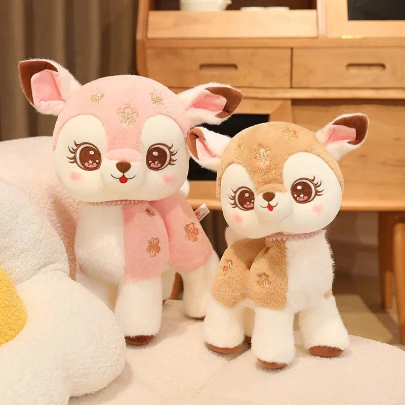 Blossom & Maple Kawaii Pink Brown Deer Plushies
