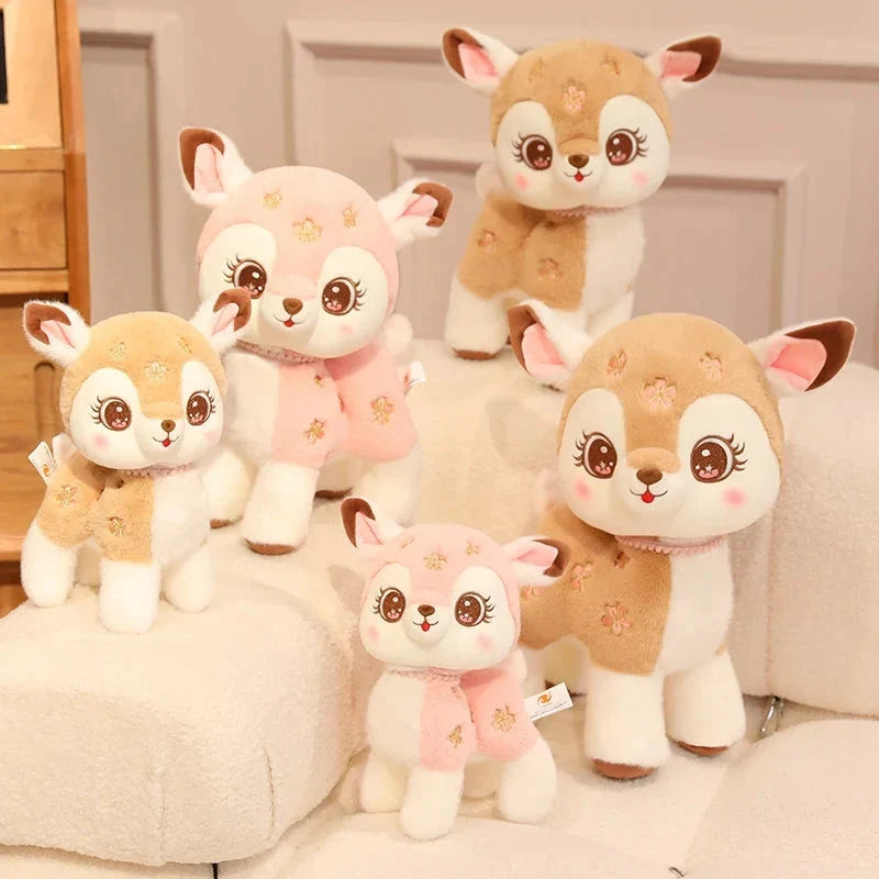 Blossom & Maple Kawaii Pink Brown Deer Plushies