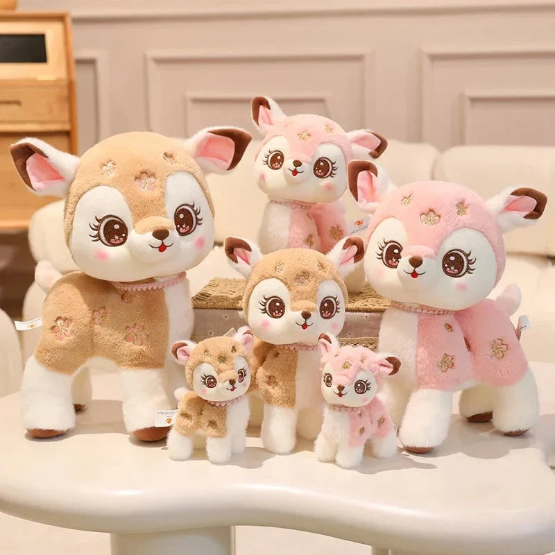 Blossom & Maple Kawaii Pink Brown Deer Plushies