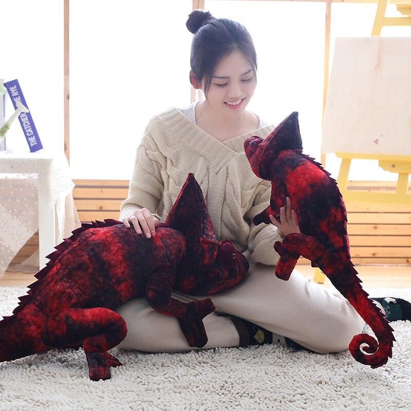 Charming Brown & Red Chameleon Plush Toy