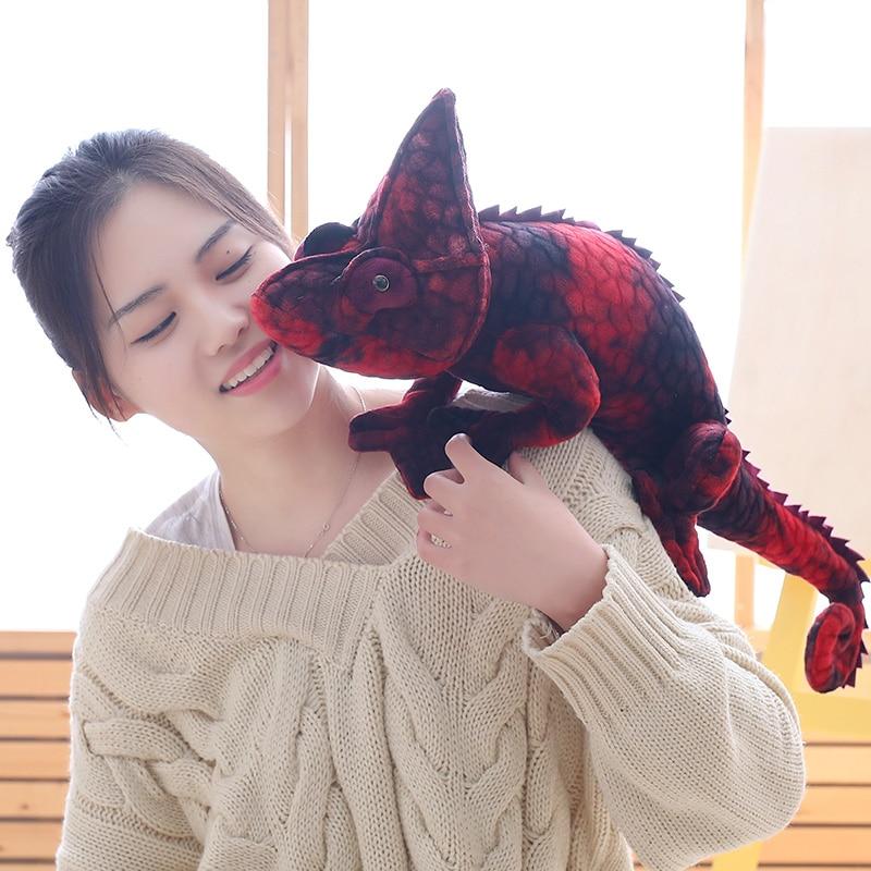 Charming Brown & Red Chameleon Plush Toy